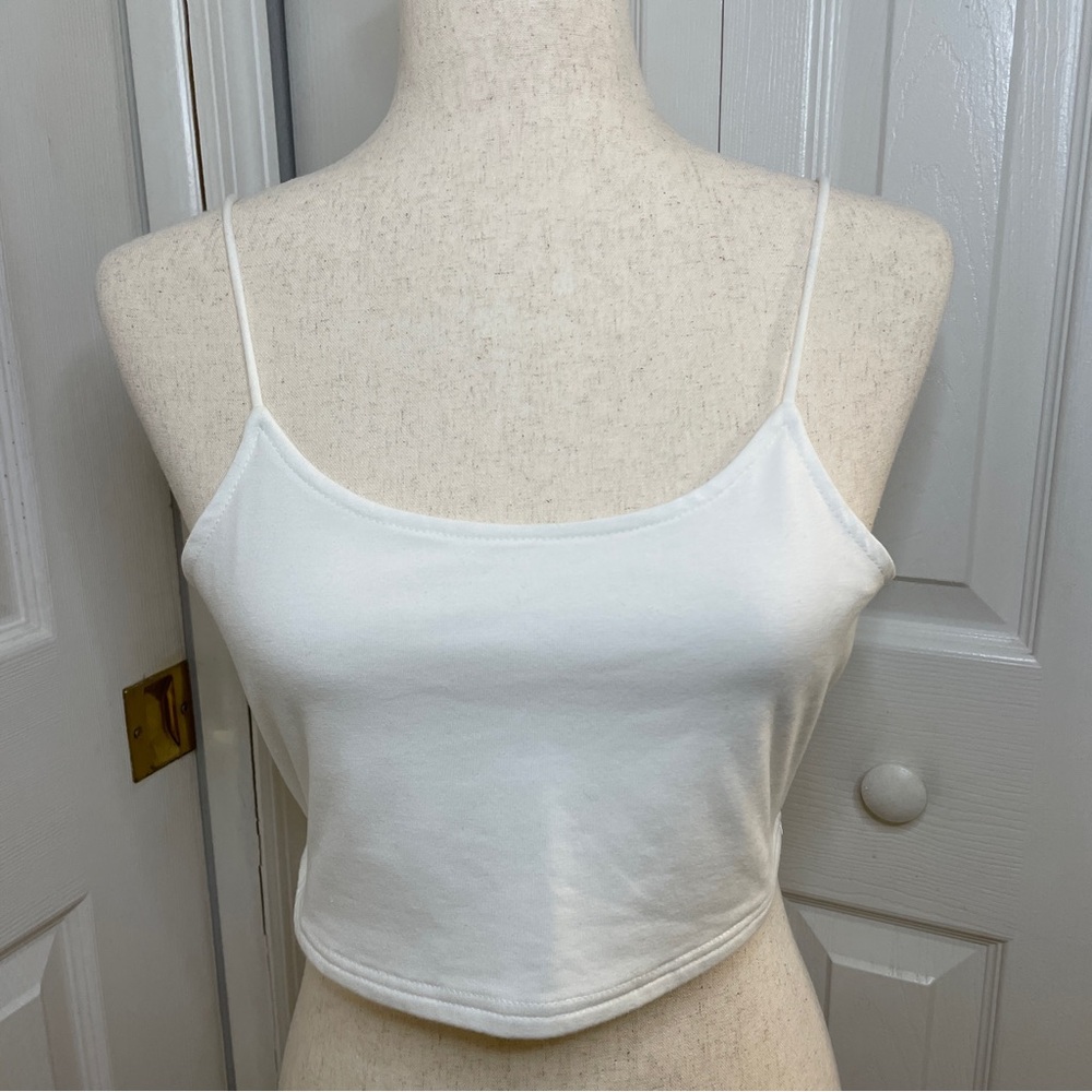 White cropped tank top